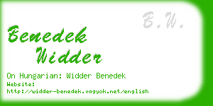benedek widder business card